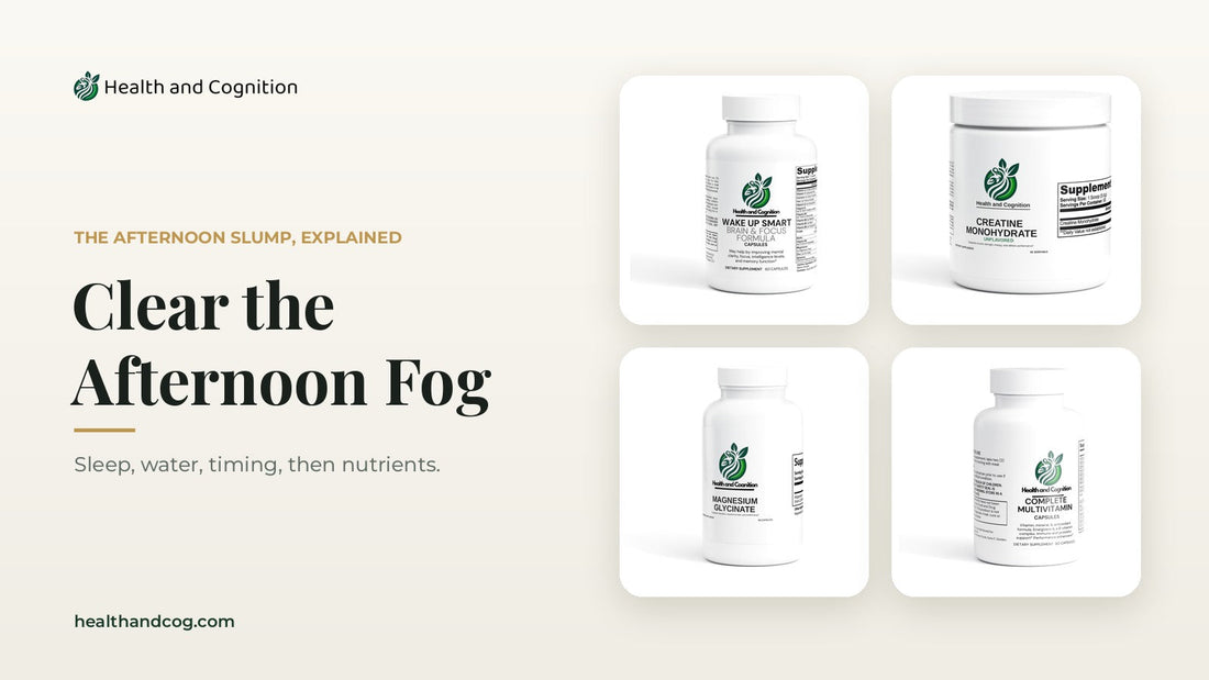 Health & Cognition Wake Up Smart, Creatine Monohydrate, Magnesium Glycinate and Complete Multivitamin for a clearer afternoon