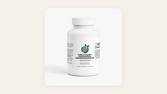 Health and Cognition Ashwagandha supplement bottle