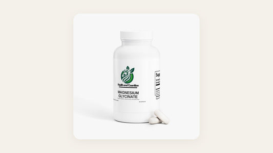 Health and Cognition Magnesium Glycinate bottle with capsules