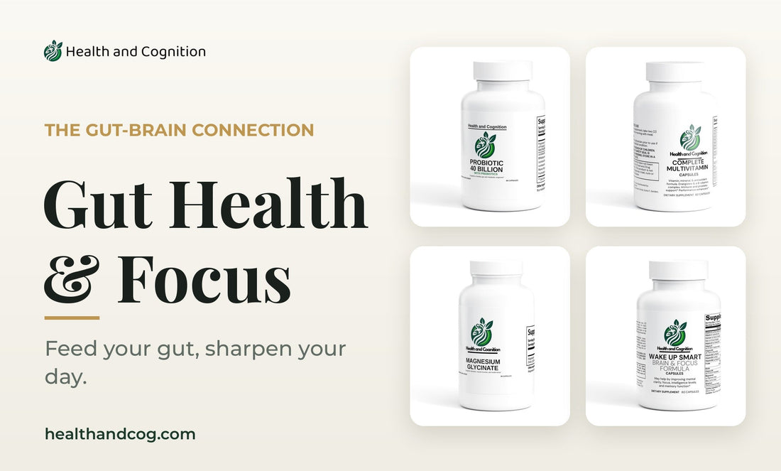 Health & Cognition Probiotic 40 Billion, Complete Multivitamin, Magnesium Glycinate and Wake Up Smart