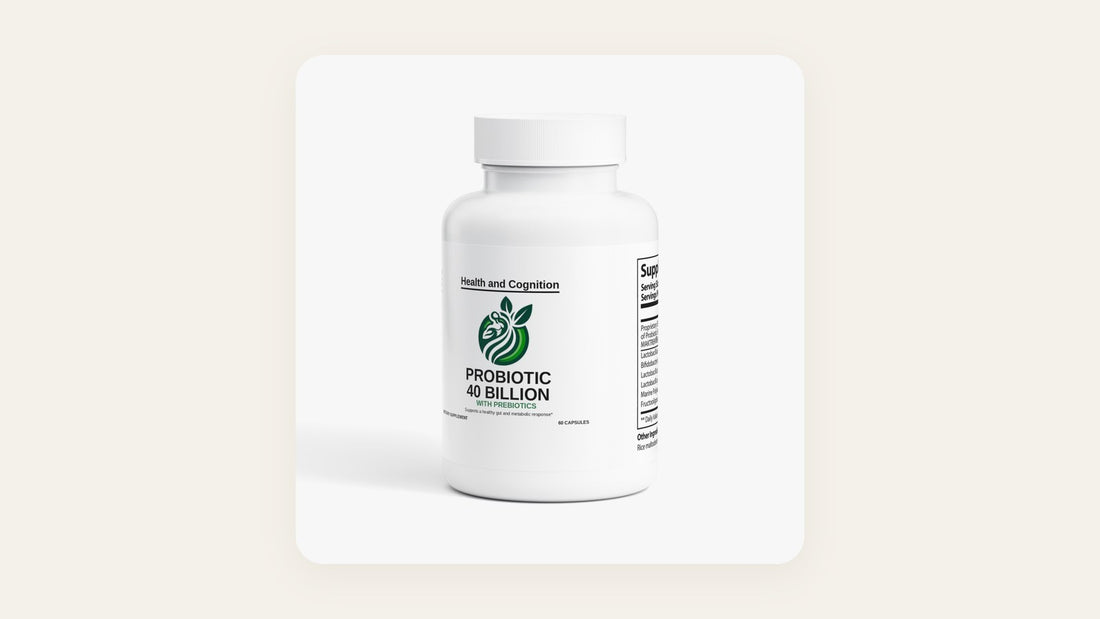 Health and Cognition Probiotic 40 Billion with Prebiotics bottle