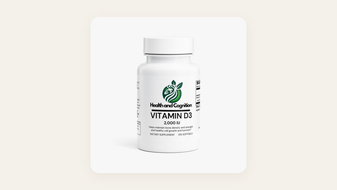 Health and Cognition Vitamin D3 2,000 IU bottle