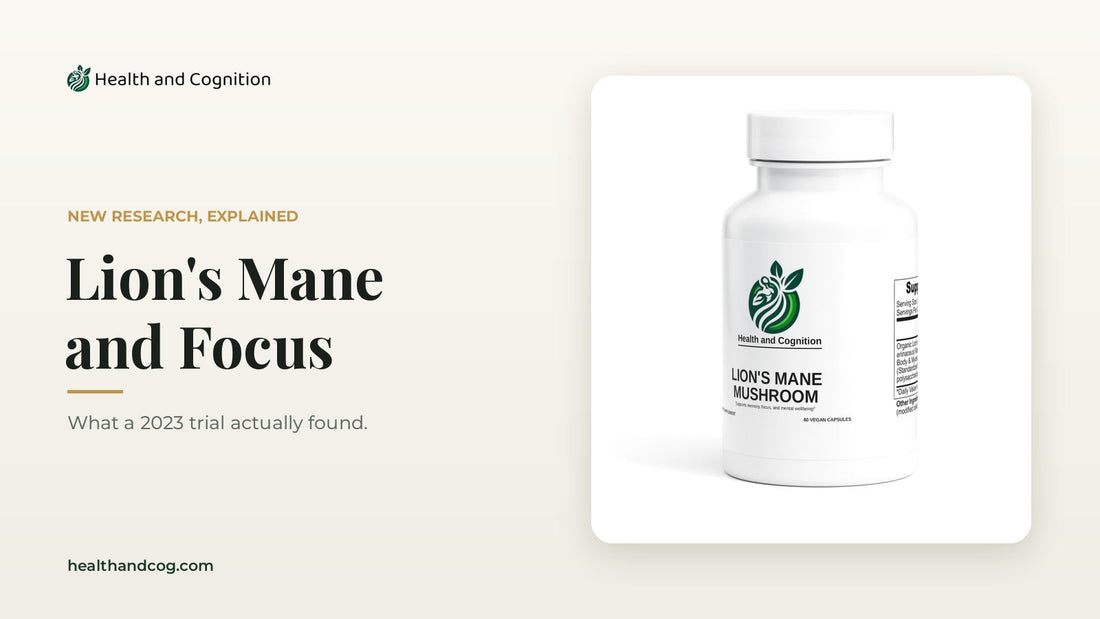 Health & Cognition Lion's Mane Mushroom capsules bottle