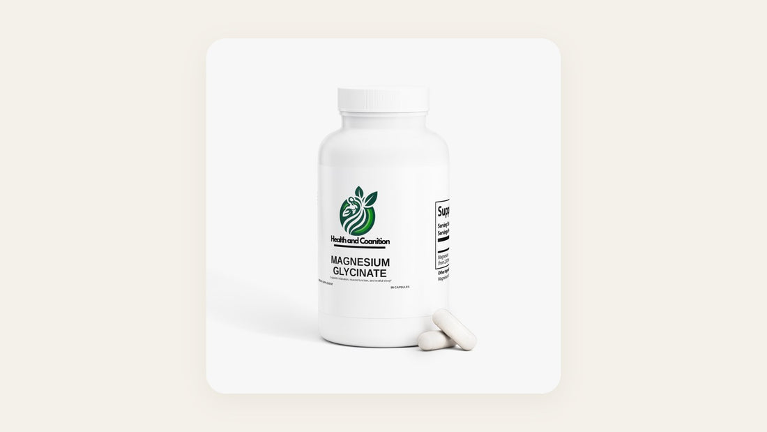 Health and Cognition Magnesium Glycinate bottle with capsules
